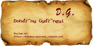 Dohány Gyöngyi névjegykártya
